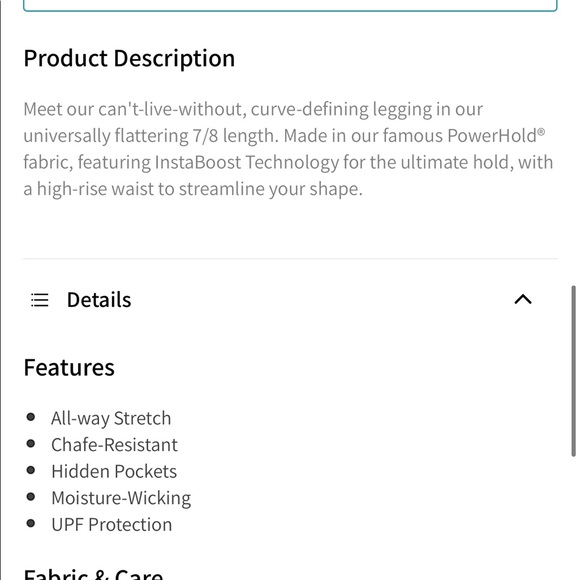 ✨2/$75 ✨ Fabletics High-Waisted PowerHold 7/8 legging - Picture 4 of 5